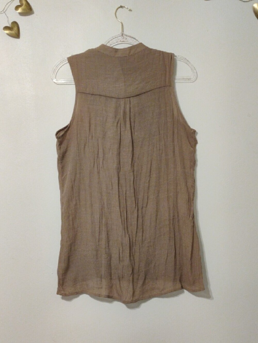 bobeau Crochet-Trim Sleeveless Tunic in Taupe - Picture 2 of 11